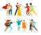 Social pair dancing vector illustration