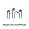 Social Participation icon from crowdfunding collection. Simple line Social Participation icon for templates, web design and