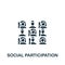 Social Participation icon. Monochrome simple Crowdfunding icon for templates, web design and infographics