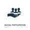 Social Participation icon. Premium style design from crowdfunding icon collection. UI and UX. Pixel perfect social participation i