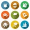 Social phenomenon homeless Icons Set. Vector Illustration.