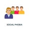 Social Phobia icon. Simple element from critical thinking collection. Creative Social Phobia icon for web design, templates,
