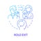 Social position exit blue gradient concept icon