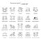 Social protest icons set. Social movements and activism simple vector illustrations