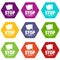 Social protest stop icons set 9