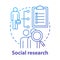 Social research concept icon. Sociology idea thin line illustration. Sociological quantitative analysis. Social poll