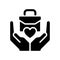 Social responsibility black glyph icon