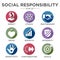 Social Responsibility Solid Icon Set