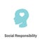 Social Responsibility Solid Icon Set w Honesty, integrity, & col