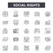Social rights line icons, signs, vector set, outline illustration concept