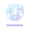 Social role reversal blue gradient concept icon