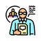 social scientists worker color icon vector illustration