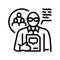 social scientists worker line icon vector illustration