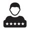 Social score icon 5 star rating vector male user person profile avatar symbol for in a glyph pictogram