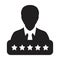 Social score icon 5 star rating vector male user person profile avatar symbol for in a glyph pictogram