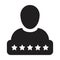 Social score icon 5 star rating vector male user person profile avatar symbol for in a glyph pictogram