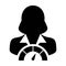 Social score icon score meter vector female user person profile avatar symbol for in a glyph pictogram