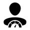 Social score icon score meter vector male user person pofile avatar symbol for in a glyph pictogram