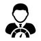 Social score icon score meter vector male user person profile avatar symbol for in a glyph pictogram