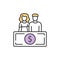 Social security for married couple RGB color icon