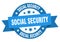 social security round ribbon isolated label. social security sign.