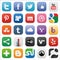 Social set squared icons