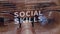 Social Skills text on background of developer