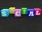 Social text word concept on colorful cubes