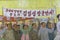 Socialist realist mosaic at Pyongyang Metro in North Korea