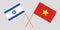 Socialist Republic of Vietnam and Israel. The Vietnamese and Israeli flags. Official colors. Correct proportion. Vector