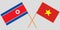 Socialist Republic of Vietnam and North Korea. The Vietnamese and Korean flags. Official colors. Correct proportion. Vector