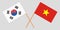 Socialist Republic of Vietnam and South Korea. The Vietnamese and Korean flags. Official colors. Correct proportion. Vector