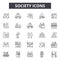 Society line icons, signs, vector set, linear concept, outline illustration