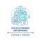 Socio economic enterprises blue concept icon