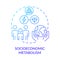 Socioeconomic metabolism blue gradient concept icon