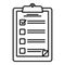 Sociology clipboard icon, outline style