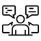 Sociology discussion icon, outline style