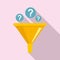 Sociology funnel icon, flat style