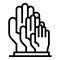 Sociology hands icon, outline style