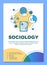 Sociology poster template layout. Public opinion. Social research. Banner, booklet, leaflet print design with linear