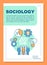 Sociology poster template layout. Social connections. Public relations. Banner, booklet, leaflet print design with