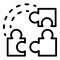 Sociology puzzle icon, outline style