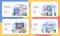 Sociology school subject web banner or landing page set. Students