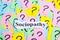 Sociopathy Syndrome text on colorful sticky notes Against the background of question marks