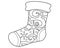 Sock - Christmas coloring antistress Sock For Christmas Gifts - vector linear for coloring. Outline