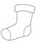 Sock for Christmas Gifts - vector linear for coloring or logo picture. Decorative Christmas fireplace sock sign or icon. Outline