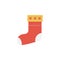 Sock flat vector  icon