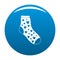 Sock with heart icon vector blue