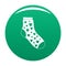 Sock with heart icon vector green