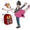 Sock Hop Rock and Roll Fifties Dancing Couple